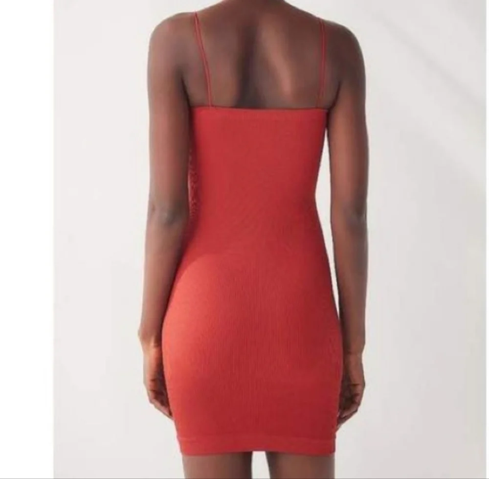 Out From Under Explain It All Ribbed Slip Dress, Color Rust Size L